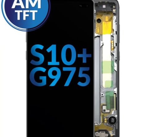 LCD Assembly with Frame for Galaxy S10 Plus (G975) (without Fingerprint Sensor) (PRISM BLACK) (Aftermarket)