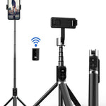 P70S Selfie Stick Tripod w/ Lights - BLACK (Only Ground Shipping)