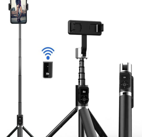 P70S Selfie Stick Tripod w/ Lights - BLACK (Only Ground Shipping)