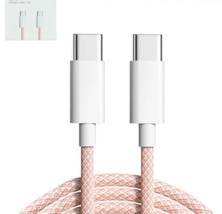 iPhone 15 Series USB C-C Charging Cable (3ft) - PINK