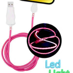 Visible USB A-L Flowing LED Fast Charging Cable (PINK) (3ft)