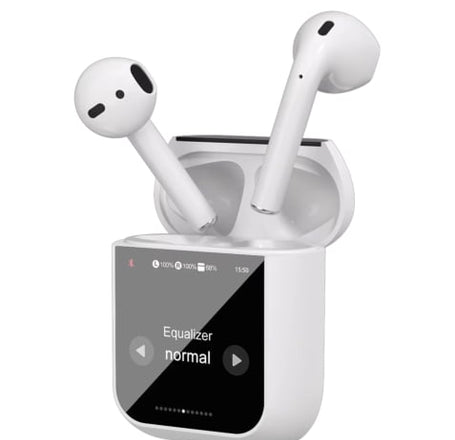 Bluetooth  Wireless Active Noise Reduction A2 Pro Earbuds with Touch Screen and Smart Charging Case (White)