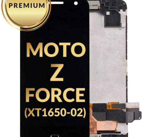 LCD Assembly with Frame for Motorola Moto Z Force (XT1650-02) (BLACK) (Premium)