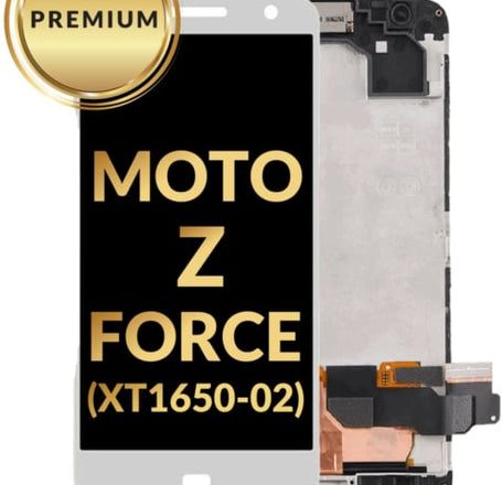 LCD Assembly with Frame for Motorola Moto Z Force (XT1650-02) (WHITE) (Premium)