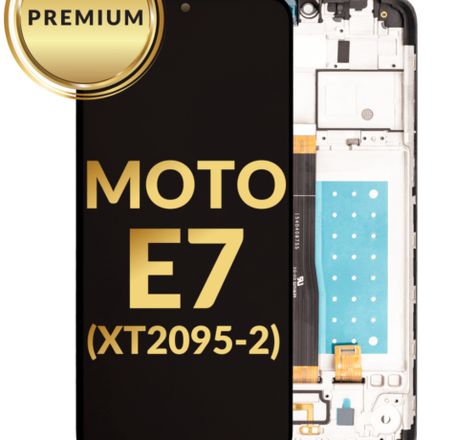 LCD Assembly with Frame for Motorola Moto E7 (XT2095-2) (BLACK) (Premium)