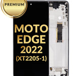 OLED Assembly with Frame for Motorola Edge 2022 (XT2205-1) (BLACK) (Premium)