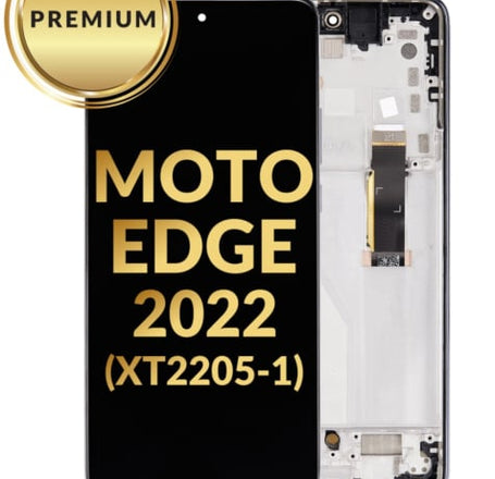 OLED Assembly with Frame for Motorola Edge 2022 (XT2205-1) (BLACK) (Premium)