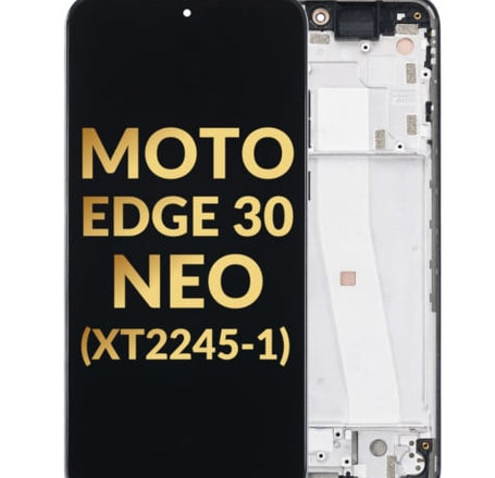 LCD Assembly with Frame for Motorola Edge 30 Neo (XT2245-1 / 2022) (BLACK) (Premium)