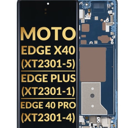 OLED Assembly with Frame (BLUE) (Premium/Refurbished) for Motorola Edge X40 5G (XT2301-5 / 2023) / Edge Plus (XT2301-1 / 2023) / Edge 40 Pro (XT2301-4 / 2023)