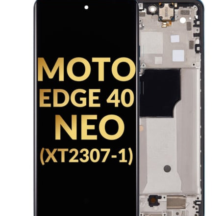 OLED Assembly with Frame for Motorola Moto Edge 40 Neo (XT2307-1 / 2023) (CANEEL BAY) (Premium)