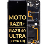 Main OLED Assembly with Frame for Motorola Moto Razr+ (XT2321-3 / 2023) (BLACK) (Premium)