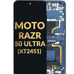 Main OLED Assembly with Frame for Motorola Moto Razr 50 Ultra (XT2451 / 2024) (BLACK) (Premium)