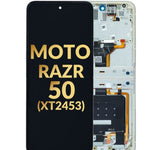 Main OLED Assembly with Frame for Motorola Moto Razr 50 (XT2453 / 2024) (WHITE) (Premium)